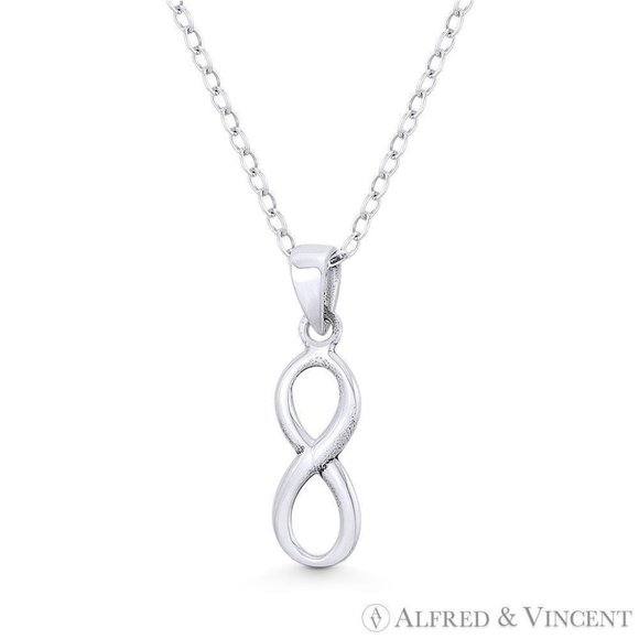 Infinity Symbol Charm in Oxidized .925 Sterling Silver - Picture 1 of 1